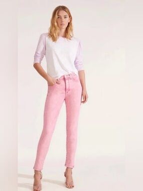 Veronica Beard Kate Skinny High-Rise Jeans -Pink Acid